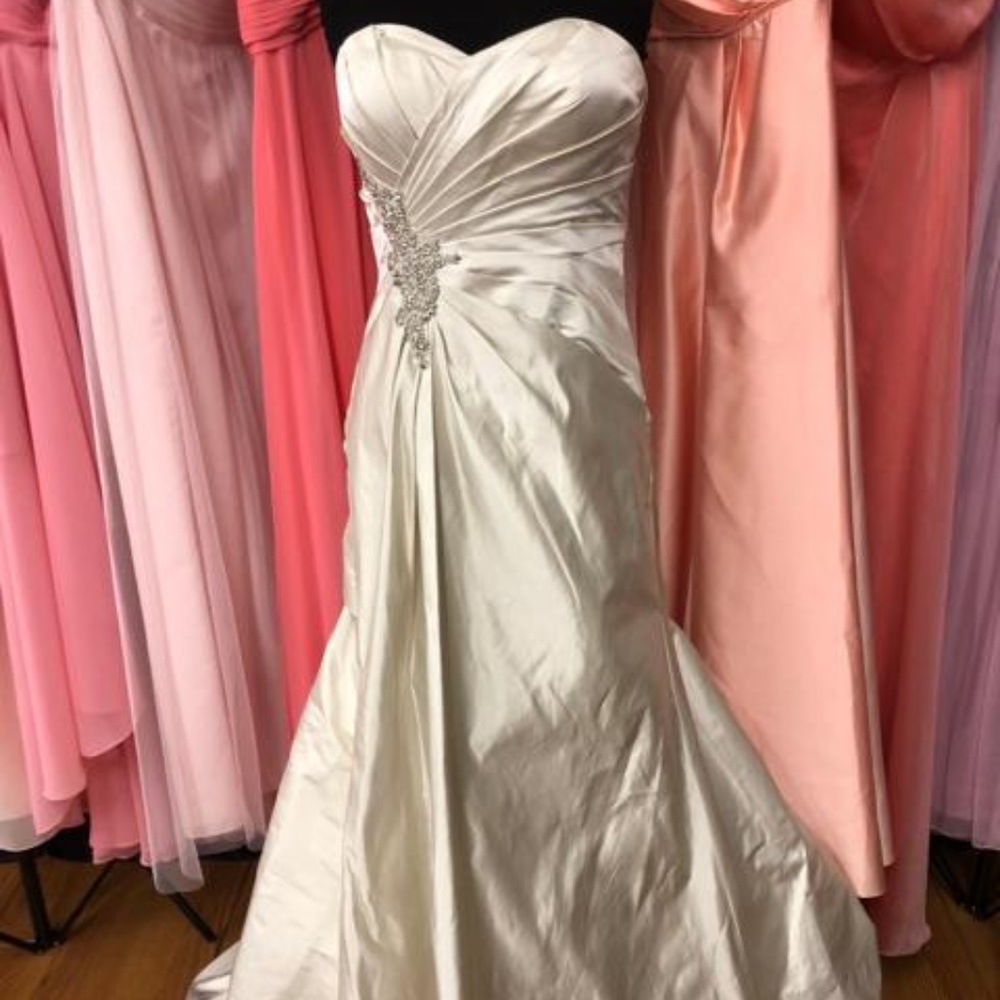 Simone Carvalli  Ruching Bead Rhinestone Dress